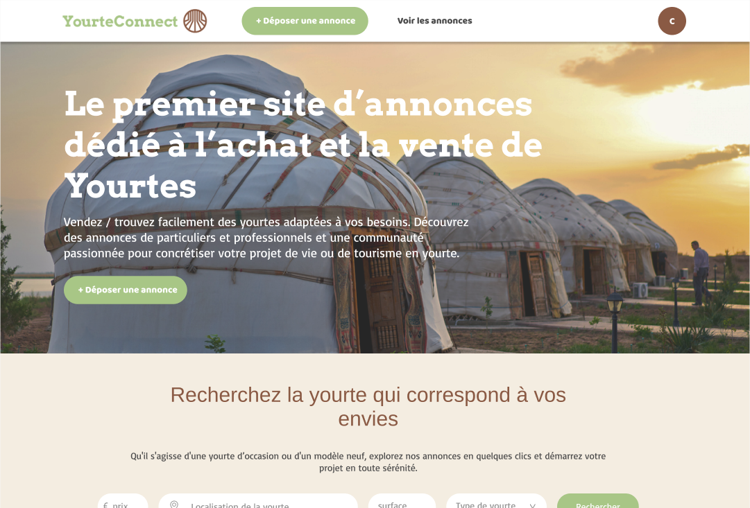 YourteConnect - yourte d'occasion à vendre - proposition de valeur